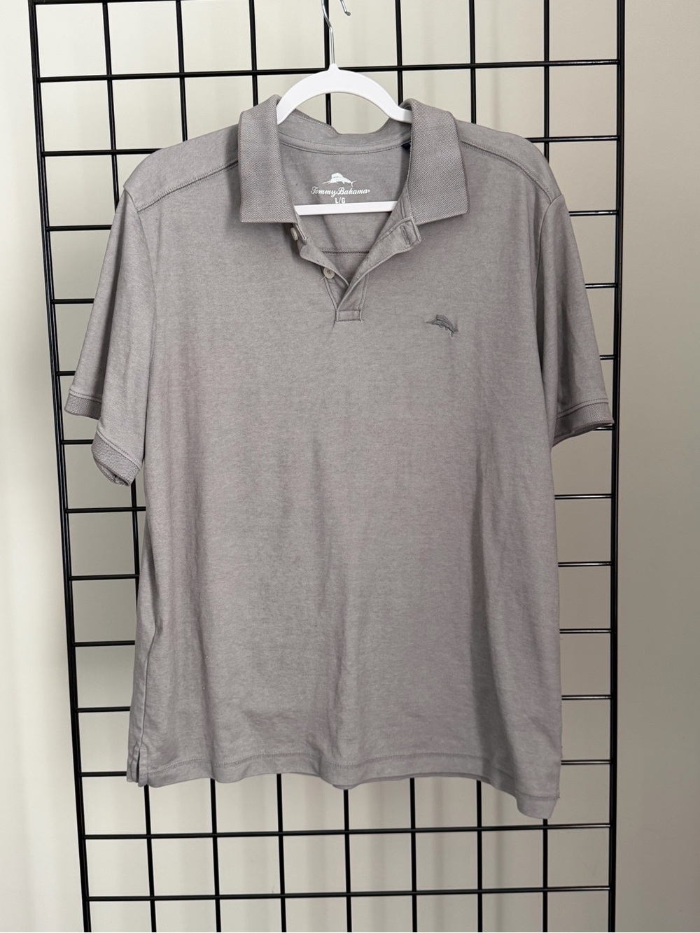 Tommy Bahama Men's Polo Shirt in Light Gray